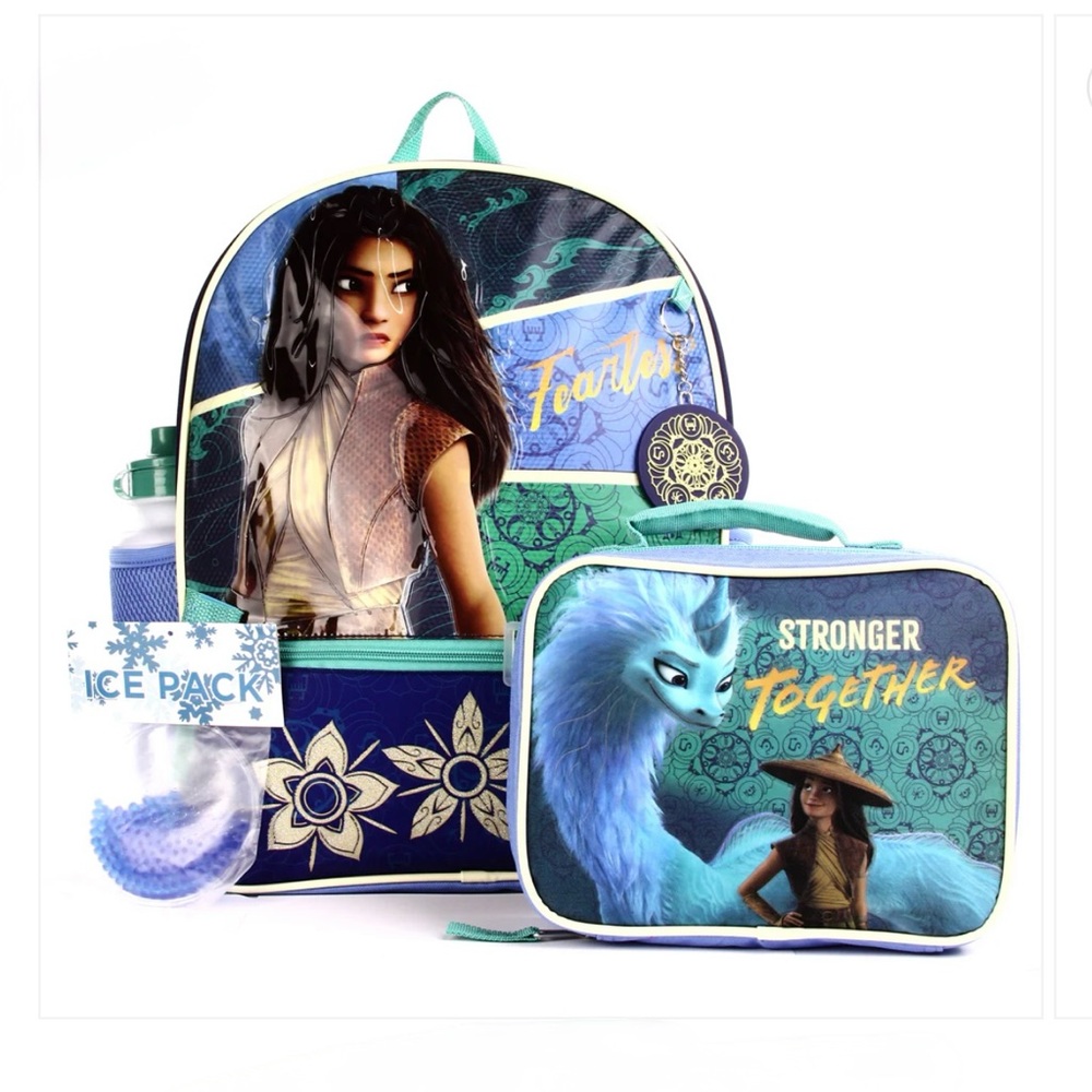 Disney Raya and the Last Dragon Backpack and Lunchbox Set - Blue and Teal
